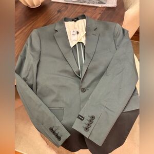 Express Men's Dusty Teal Slim Stretch Suit Jacket.